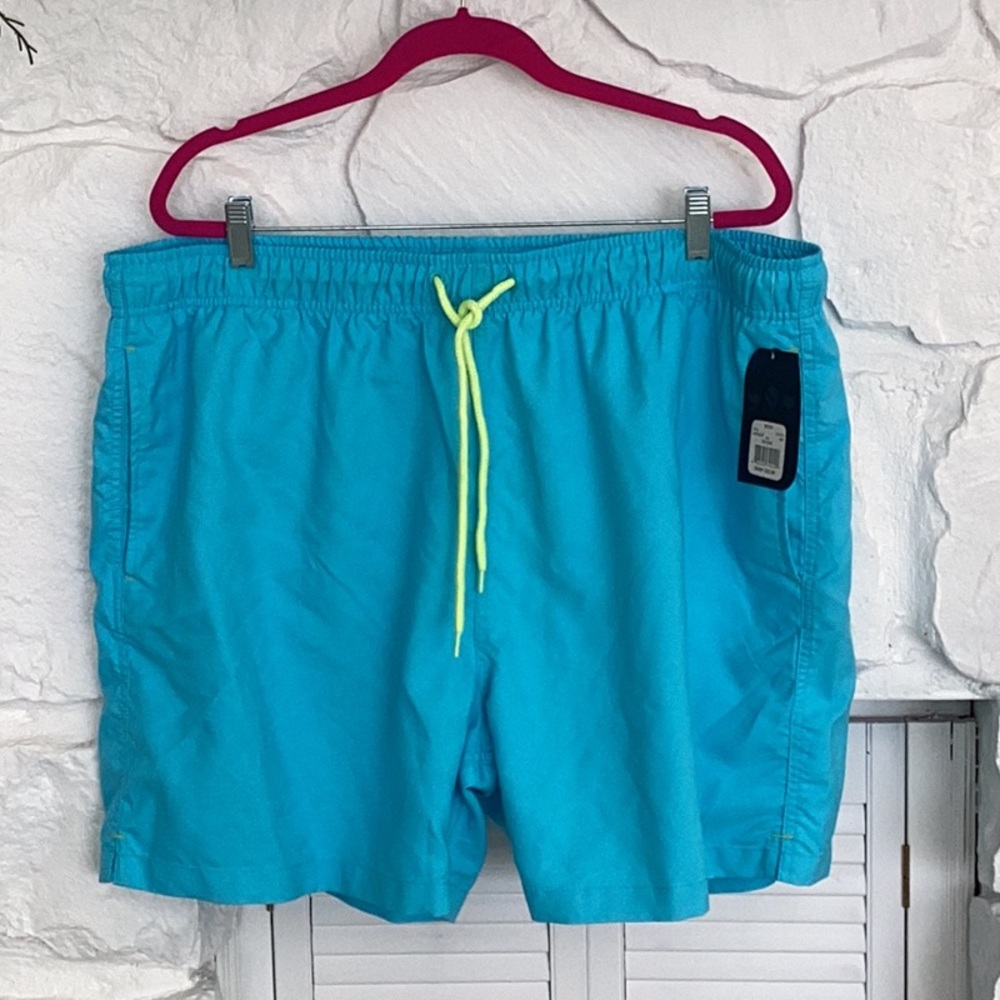 Mens XXL Laguna Originals Aqua blue bathing suit w/ pockets & UPF 50 NEW w/tags